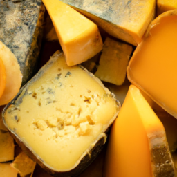 A Delicious Variety of Cheeses: A Closeup Look
